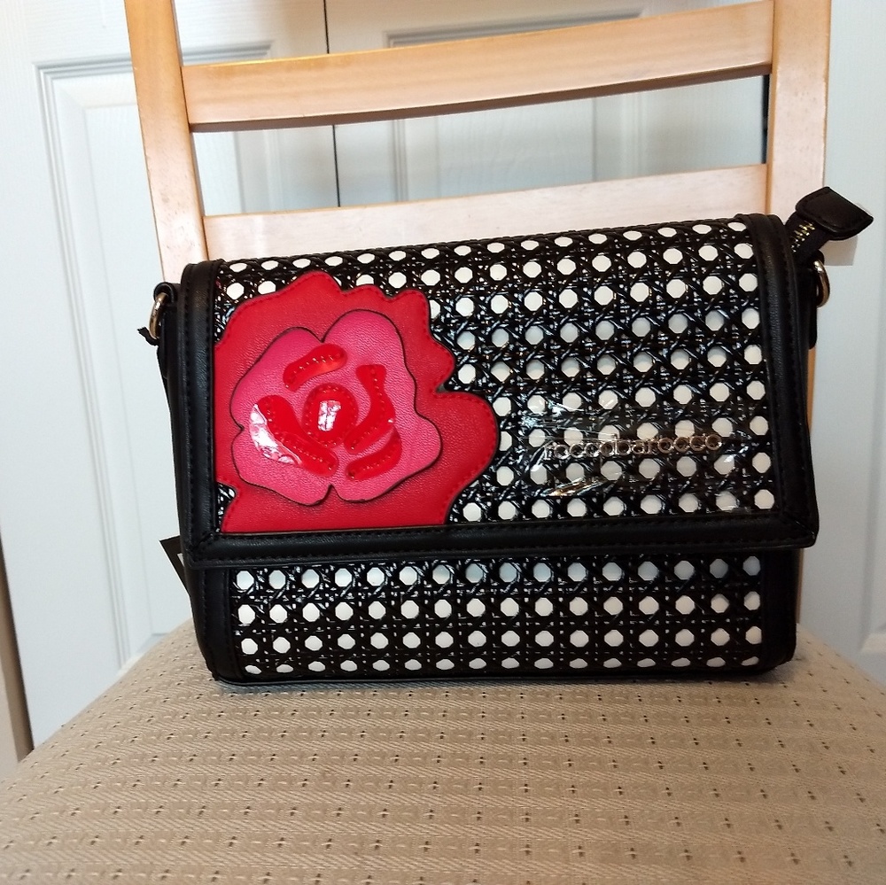 Roccobarocco Floral Black/White Handbag